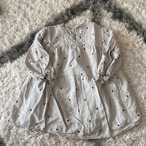 Zara grey dress w/ black polka dots | 18-24 months